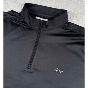 Greg Norman Quarter Zip Pullover Mens XXL Black Long Sleeve Golf Shark Logo